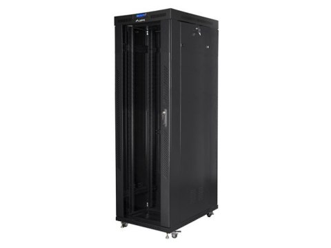 Szafa instalacyjna rack stojąca 19 42U 800x1000 czarna, drzwi szklane LCD (Flat pack) Szafa instalacyjna rack stojąca 19 42U 800x1000 czarna, drzwi szklane LCD (Flat pack)