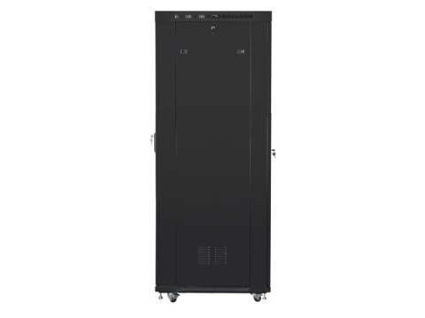 Szafa instalacyjna rack stojąca 19 42U 800x1000 czarna, drzwi szklane LCD (Flat pack) Szafa instalacyjna rack stojąca 19 42U 800x1000 czarna, drzwi szklane LCD (Flat pack)