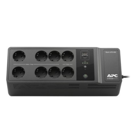 Zasilacz BE850G2-GR 850VA, 230V, porty ładowania USB typu C i A, 8 gniazd Schuko CEE 7 (2 przepięcia) Zasilacz BE850G2-GR 850VA, 230V, porty ładowania USB typu C i A, 8 gniazd Schuko CEE 7 (2 przepięcia)