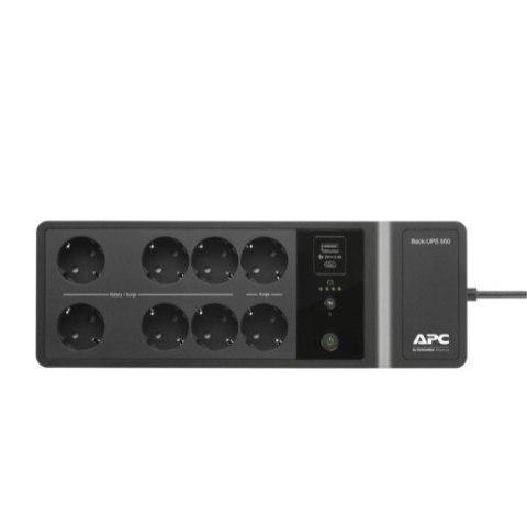 Zasilacz BE850G2-GR 850VA, 230V, porty ładowania USB typu C i A, 8 gniazd Schuko CEE 7 (2 przepięcia) Zasilacz BE850G2-GR 850VA, 230V, porty ładowania USB typu C i A, 8 gniazd Schuko CEE 7 (2 przepięcia)