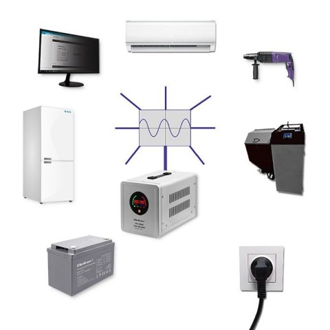 Zasilacz awaryjny Pure Sine Wave UPS | 1000VA | 700W | Stała faza| Szary Zasilacz awaryjny Pure Sine Wave UPS | 1000VA | 700W | Stała faza| Szary