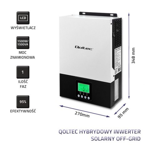 Hybrydowy inwerter solarny Off-Grid 1.5kW | 80A | MPPT | Sinus Hybrydowy inwerter solarny Off-Grid 1.5kW | 80A | MPPT | Sinus