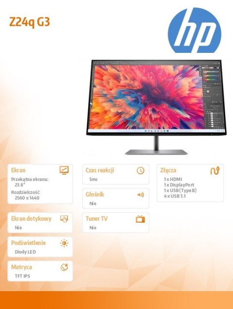 Monitor 23.8 cali Z24q G3 QHD 4Q8N4AA Monitor 23.8 cali Z24q G3 QHD 4Q8N4AA