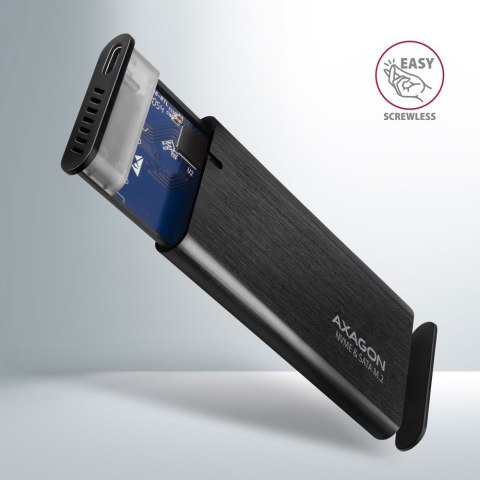 EEM2-SB2 Obudowa zewnętrzna aluminiowa bezśrubowa USB-C 3.2 Gen 2 - M.2 NVMe / SATA SSD 30-80mm ALU pudełko czarne + USB-A - USB EEM2-SB2 Obudowa zewnętrzna aluminiowa bezśrubowa USB-C 3.2 Gen 2 - M.2 NVMe / SATA SSD 30-80mm ALU pudełko czarne + USB-A - USB