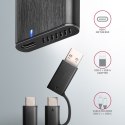 EEM2-SB2 Obudowa zewnętrzna aluminiowa bezśrubowa USB-C 3.2 Gen 2 - M.2 NVMe / SATA SSD 30-80mm ALU pudełko czarne + USB-A - USB