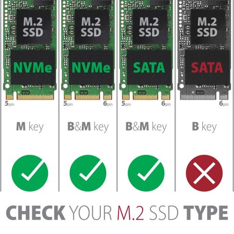 EEM2-SB2 Obudowa zewnętrzna aluminiowa bezśrubowa USB-C 3.2 Gen 2 - M.2 NVMe / SATA SSD 30-80mm ALU pudełko czarne + USB-A - USB EEM2-SB2 Obudowa zewnętrzna aluminiowa bezśrubowa USB-C 3.2 Gen 2 - M.2 NVMe / SATA SSD 30-80mm ALU pudełko czarne + USB-A - USB