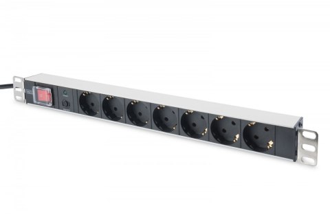 Listwa zasilająca PDU 19" Rack, 7x gniazdo schuko, 2.0m, 1x wtyk unischuko, 16A, wł./wył., zabezpieczenie przeciążeniowe, profil Listwa zasilająca PDU 19" Rack, 7x gniazdo schuko, 2.0m, 1x wtyk unischuko, 16A, wł./wył., zabezpieczenie przeciążeniowe, profil