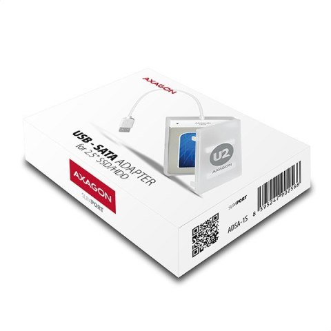ADSA-1S Adapter USB 2.0 SATA do szybkiego przyłączenia 2.5" SSD/HDD Z pudełkiem ADSA-1S Adapter USB 2.0 SATA do szybkiego przyłączenia 2.5" SSD/HDD Z pudełkiem