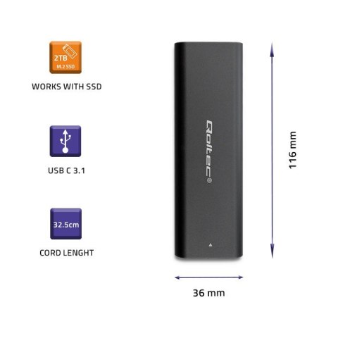 Obudowa | kieszeń do dysków M.2 SATA SSD | NGFF | USB typ C Obudowa | kieszeń do dysków M.2 SATA SSD | NGFF | USB typ C