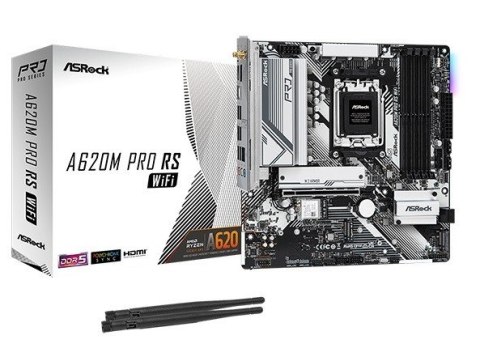 Płyta główna A620M PRO RS WIFI AM5 4DDR5 HDMI/DP M.2 mATX Płyta główna A620M PRO RS WIFI AM5 4DDR5 HDMI/DP M.2 mATX