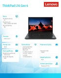 Laptop ThinkPad L14 G4 21H10041PB W11Pro i7-1355U/16GB/512GB/INT/14.0 FHD/Thunder Black/1YR Premier Support + 3YRS OS