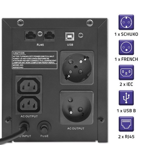 Zasilacz awaryjny UPS | Monolith | 1500VA | 900W | LCD | USB Zasilacz awaryjny UPS | Monolith | 1500VA | 900W | LCD | USB