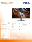 Monitor MultiSync E274F 27 cali DP HDMI czarny