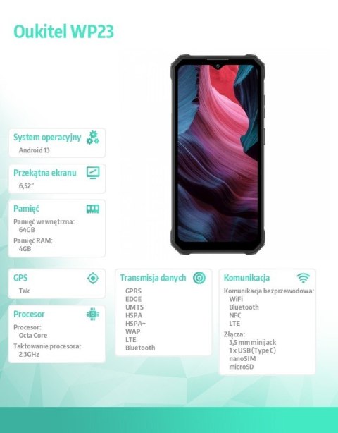 Smartfon WP23 4/64GB 10600 mAh DualSIM zielony Smartfon WP23 4/64GB 10600 mAh DualSIM zielony