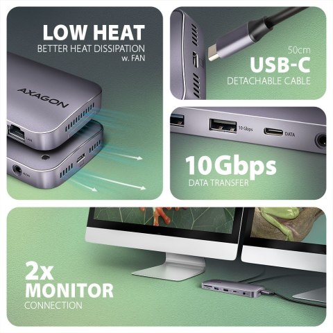 HMC-12GM2 Wieloportowy hub USB 12in1 + M.2 NVMe/SATA pozycja, 10Gbps, 3x USB-A, USB-C, HDMI 4K/60Hz, DP 4K/60Hz, GLAN, SD/microS HMC-12GM2 Wieloportowy hub USB 12in1 + M.2 NVMe/SATA pozycja, 10Gbps, 3x USB-A, USB-C, HDMI 4K/60Hz, DP 4K/60Hz, GLAN, SD/microS