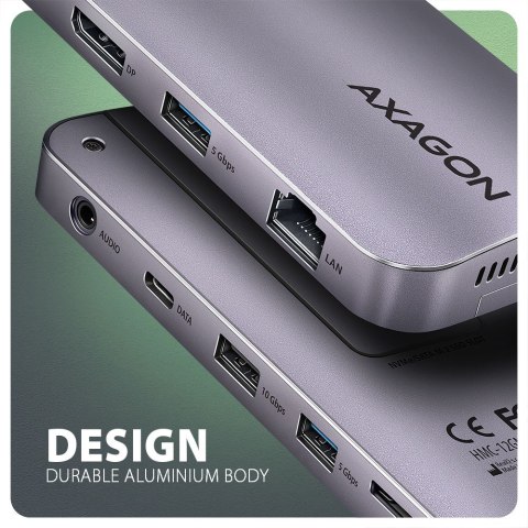 HMC-12GM2 Wieloportowy hub USB 12in1 + M.2 NVMe/SATA pozycja, 10Gbps, 3x USB-A, USB-C, HDMI 4K/60Hz, DP 4K/60Hz, GLAN, SD/microS HMC-12GM2 Wieloportowy hub USB 12in1 + M.2 NVMe/SATA pozycja, 10Gbps, 3x USB-A, USB-C, HDMI 4K/60Hz, DP 4K/60Hz, GLAN, SD/microS