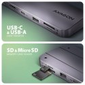 HMC-6GM2 Wieloportovy hub 6in1 10Gbps, USB-A, USB-C, HDMI, M.2, SD/mSD, PD 100W, USB-C