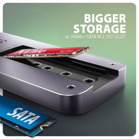 HMC-6GM2 Wieloportovy hub USB 6in1, 10Gbps, USB-A, USB-C, HDMI 4K/60Hz, M.2 NVMe/SATA, SD/microSD, PD 100W, 20cm USB-C kabel HMC-6GM2 Wieloportovy hub USB 6in1, 10Gbps, USB-A, USB-C, HDMI 4K/60Hz, M.2 NVMe/SATA, SD/microSD, PD 100W, 20cm USB-C kabel