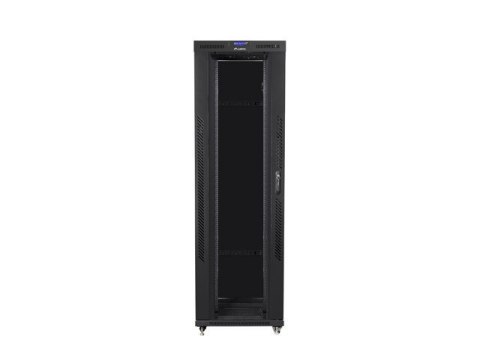 Szafa instalacyjna rack stojąca 19 42U 800x1200 czarna, drzwi szklane LCD (Flat pack) Szafa instalacyjna rack stojąca 19 42U 800x1200 czarna, drzwi szklane LCD (Flat pack)