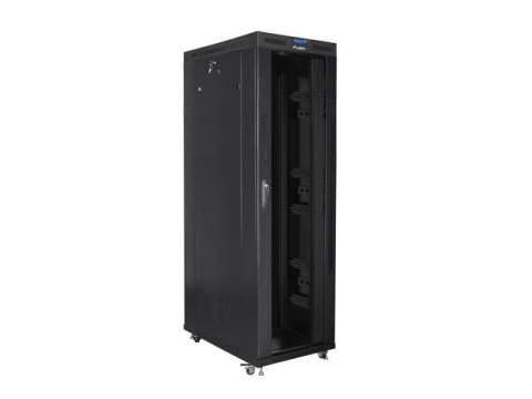 Szafa instalacyjna rack stojąca 19 42U 800x1200 czarna, drzwi szklane LCD (Flat pack) Szafa instalacyjna rack stojąca 19 42U 800x1200 czarna, drzwi szklane LCD (Flat pack)