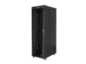 Szafa instalacyjna rack stojąca 19 42U 800x1200 czarna, drzwi szklane LCD (Flat pack)