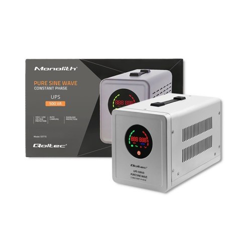 Zasilacz awaryjny UPS Pure Sine Wave | 500VA | 350W | Stała faza | Szary Zasilacz awaryjny UPS Pure Sine Wave | 500VA | 350W | Stała faza | Szary