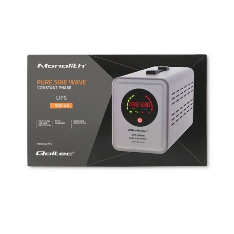 Zasilacz awaryjny UPS Pure Sine Wave | 500VA | 350W | Stała faza | Szary Zasilacz awaryjny UPS Pure Sine Wave | 500VA | 350W | Stała faza | Szary