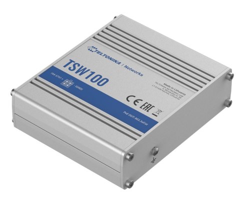 Przełącznik przemysłowy TSW100 4xPoE+, 5xGigabit Przełącznik przemysłowy TSW100 4xPoE+, 5xGigabit