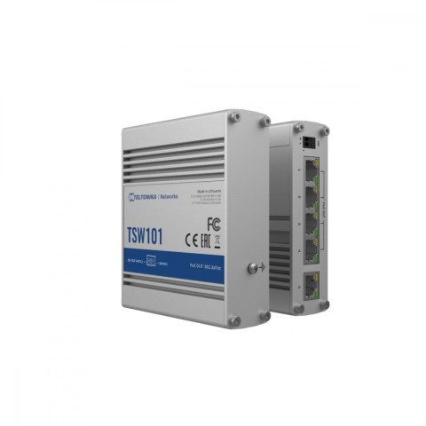 Przełącznik przemysłowy TSW101 5xGbE 4xPoE+ Przełącznik przemysłowy TSW101 5xGbE 4xPoE+