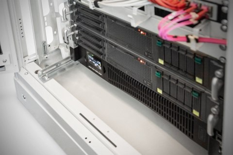 Zasilacz awaryjny UPS Online Rack 19" LCD, 1000VA/1000W, 2x12V/9Ah, 8xC13, USB, RS232, RJ45 Zasilacz awaryjny UPS Online Rack 19" LCD, 1000VA/1000W, 2x12V/9Ah, 8xC13, USB, RS232, RJ45