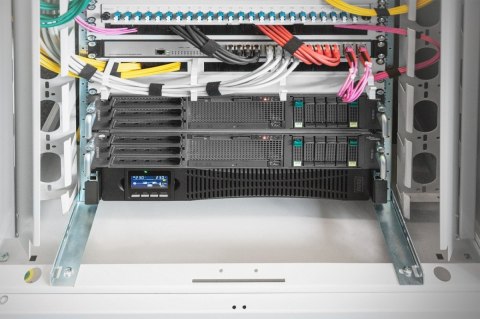 Zasilacz awaryjny UPS Online Rack 19" LCD, 1000VA/1000W, 2x12V/9Ah, 8xC13, USB, RS232, RJ45 Zasilacz awaryjny UPS Online Rack 19" LCD, 1000VA/1000W, 2x12V/9Ah, 8xC13, USB, RS232, RJ45