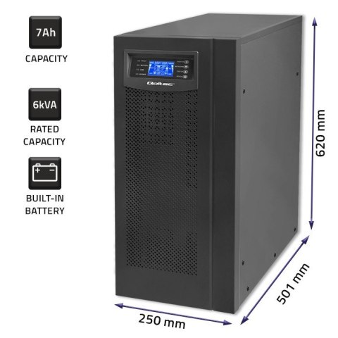 Zasilacz awaryjny UPS | On-line | Pure Sine Wave | 6kVA | 4.8kW |LCD | USB Zasilacz awaryjny UPS | On-line | Pure Sine Wave | 6kVA | 4.8kW |LCD | USB