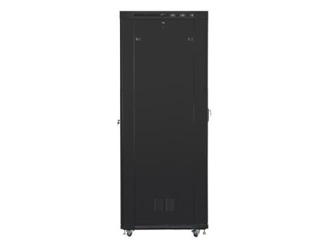 Szafa instalacyjna rack stojąca 19 47U 800x1000 czarna, drzwi szklane LCD (Flat pack) Szafa instalacyjna rack stojąca 19 47U 800x1000 czarna, drzwi szklane LCD (Flat pack)