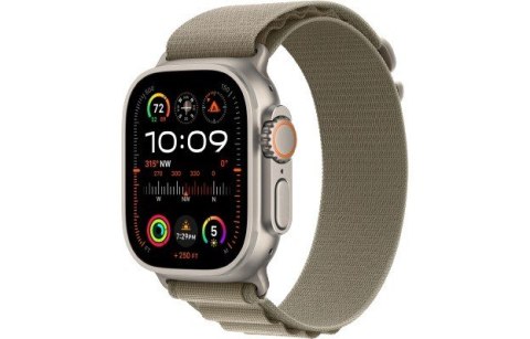 Watch Ultra 2 GPS + Cellular, 49mm Koperta z tytanu z opaską Alpine w kolorze moro - S Watch Ultra 2 GPS + Cellular, 49mm Koperta z tytanu z opaską Alpine w kolorze moro - S