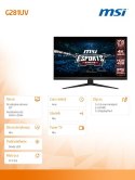 Monitor G281UV 27.9 cala IPS/ LED/UHD/NonT/60Hz/4ms