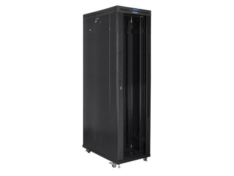 Szafa stojąca Rack 19 cali 47U 800x1200mm, drzwi szklane LCD (FLAT PACK) czarna Szafa stojąca Rack 19 cali 47U 800x1200mm, drzwi szklane LCD (FLAT PACK) czarna