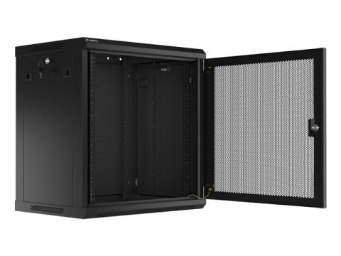 Szafa wisząca 19 cali 12U 600x450 drzwi perforowane (flat pack) czarna Szafa wisząca 19 cali 12U 600x450 drzwi perforowane (flat pack) czarna