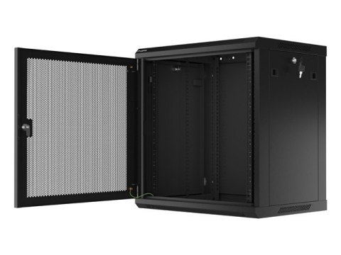 Szafa wisząca 19 cali 12U 600x450 drzwi perforowane (flat pack) czarna Szafa wisząca 19 cali 12U 600x450 drzwi perforowane (flat pack) czarna