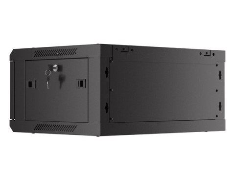 Szafa wisząca 19 cali 4U 600x450 drzwi perforowane (flat pack) czarna Szafa wisząca 19 cali 4U 600x450 drzwi perforowane (flat pack) czarna