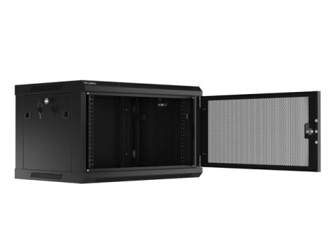 Szafa wisząca 19 cali 6U 600x450 drzwi perforowane (flat pack) czarna Szafa wisząca 19 cali 6U 600x450 drzwi perforowane (flat pack) czarna