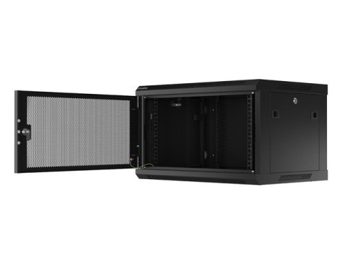Szafa wisząca 19 cali 6U 600x450 drzwi perforowane (flat pack) czarna Szafa wisząca 19 cali 6U 600x450 drzwi perforowane (flat pack) czarna