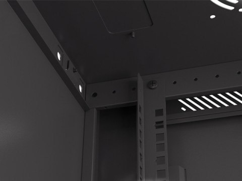 Szafa wisząca 19 cali 6U 600x450 drzwi perforowane (flat pack) czarna Szafa wisząca 19 cali 6U 600x450 drzwi perforowane (flat pack) czarna