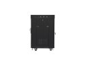 Szafa instalacyjna Rack stojąca 19 15U 600X600 czarna, drzwi sklane (flat pack)