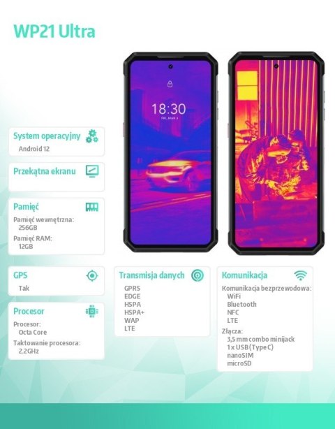 Smartfon WP21 Ultra 12/256GB 9800 mAh DualSIM czarny Smartfon WP21 Ultra 12/256GB 9800 mAh DualSIM czarny