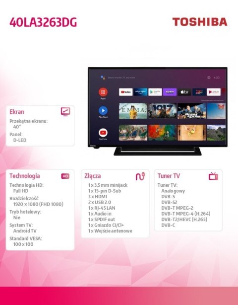 Telewizor LED 40 cali 40LA2363DG Telewizor LED 40 cali 40LA2363DG