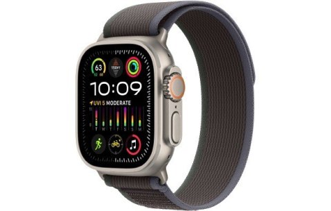 Watch Ultra 2 GPS + Cellular, 49mm Koperta z tytanu z opaską Trail w kolorze niebieskim/czarnym - M/L Watch Ultra 2 GPS + Cellular, 49mm Koperta z tytanu z opaską Trail w kolorze niebieskim/czarnym - M/L