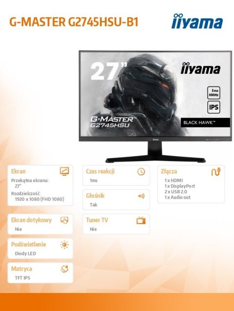 Monitor G-Master G2745HSU-B1 27 cali G2745HSU-B1 IPS,FHD,100Hz,1ms,2xUSB,2x2W,FreeSync Monitor G-Master G2745HSU-B1 27 cali G2745HSU-B1 IPS,FHD,100Hz,1ms,2xUSB,2x2W,FreeSync