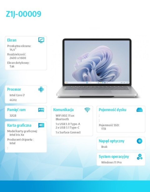 Notebook Laptop Studio 2 W11P i7-13800H/32GB/1TB/14.4 cali Z1J-00009 Notebook Laptop Studio 2 W11P i7-13800H/32GB/1TB/14.4 cali Z1J-00009