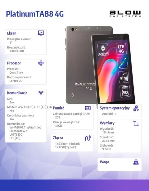 Tablet PlatinumTAB8 4G V3 Tablet PlatinumTAB8 4G V3