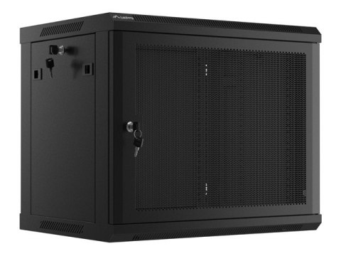 Szafa wisząca 19 cali 9U 600x450 drzwi perforowane (flat pack) czarna Szafa wisząca 19 cali 9U 600x450 drzwi perforowane (flat pack) czarna